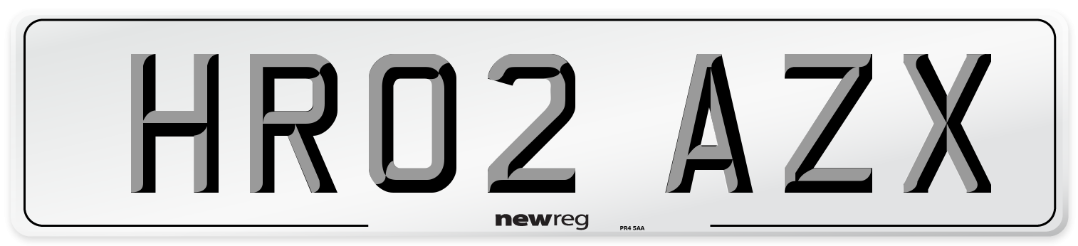 HR02 AZX Number Plate from New Reg